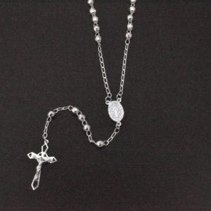 24" .925 Sterling Silver High Polished 4MM Rosary